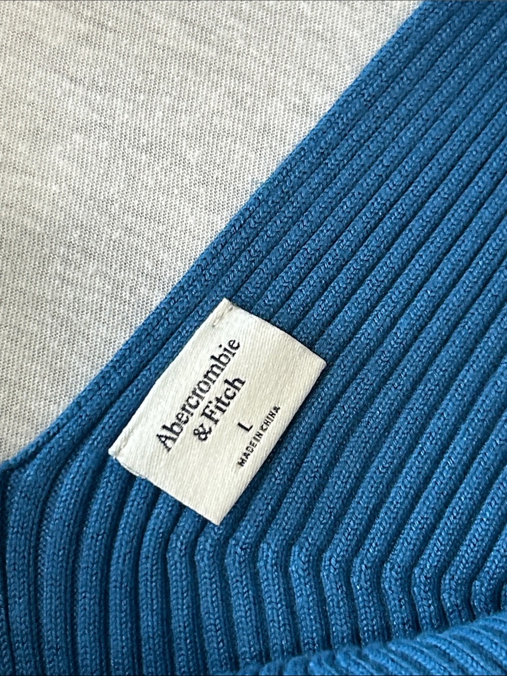Abercrombie & Fitch Ribbed Teal One-Piece bodysuit Sz L - Picture 2 of 6
